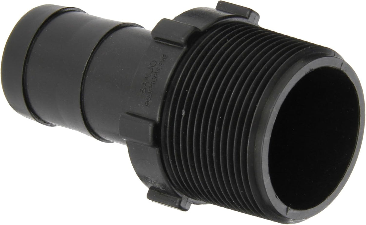 Banjo Poly Hose Fitting Adapter 1-1/2" Male Thread X 1-1/4" Barb - HB150-125