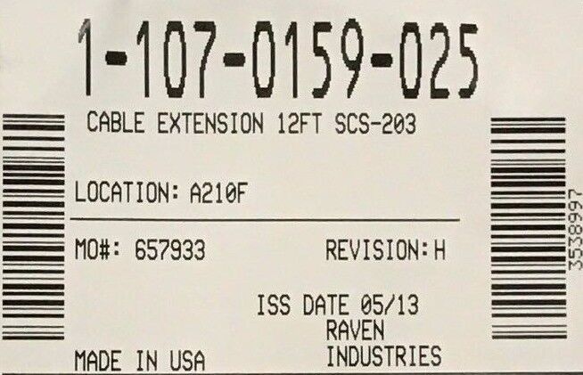 Raven 12 Foot Extension Cable SCS-203 - 107-0159-025