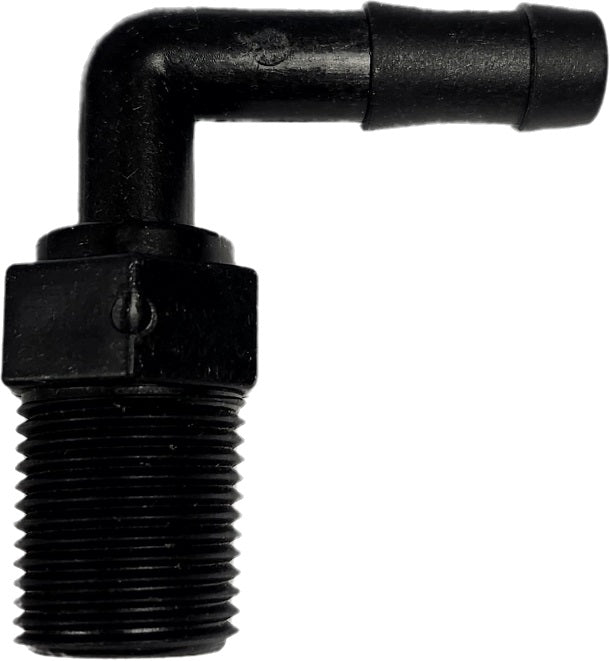 Banjo 90 Degree Hose Fitting 3/8" Male Thread X 3/8" Hose Barb - HB038-90
