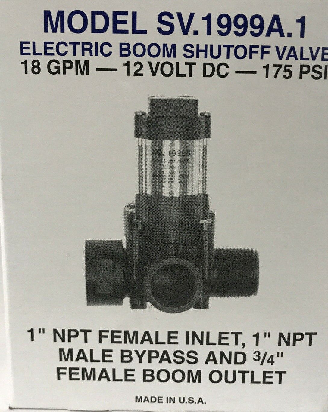 Texas Remcor Electric Boom Shutoff Solenoid Valve - Spade - SV.1999A.1V