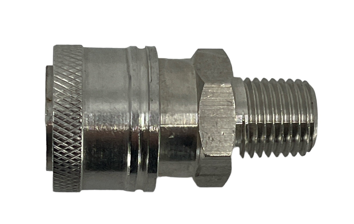 J.E. Adams Quick Disconnect Stainless Steel Socket 1/4" M, 7500 PSI - 7240P