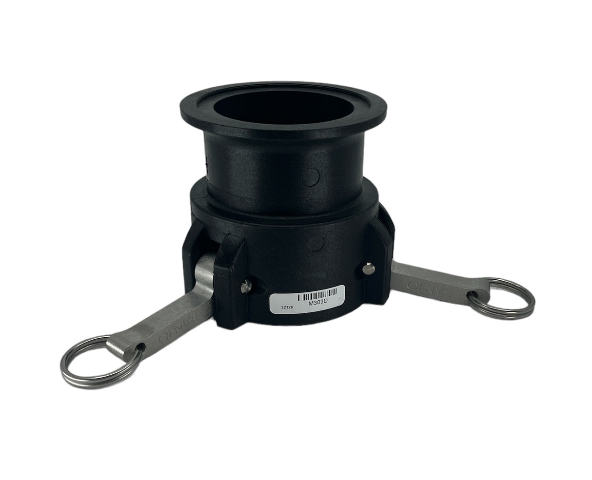 Banjo Manifold Flange Cam Lever Adapter 3" FP Flange X 3" Female Coupler - M303D