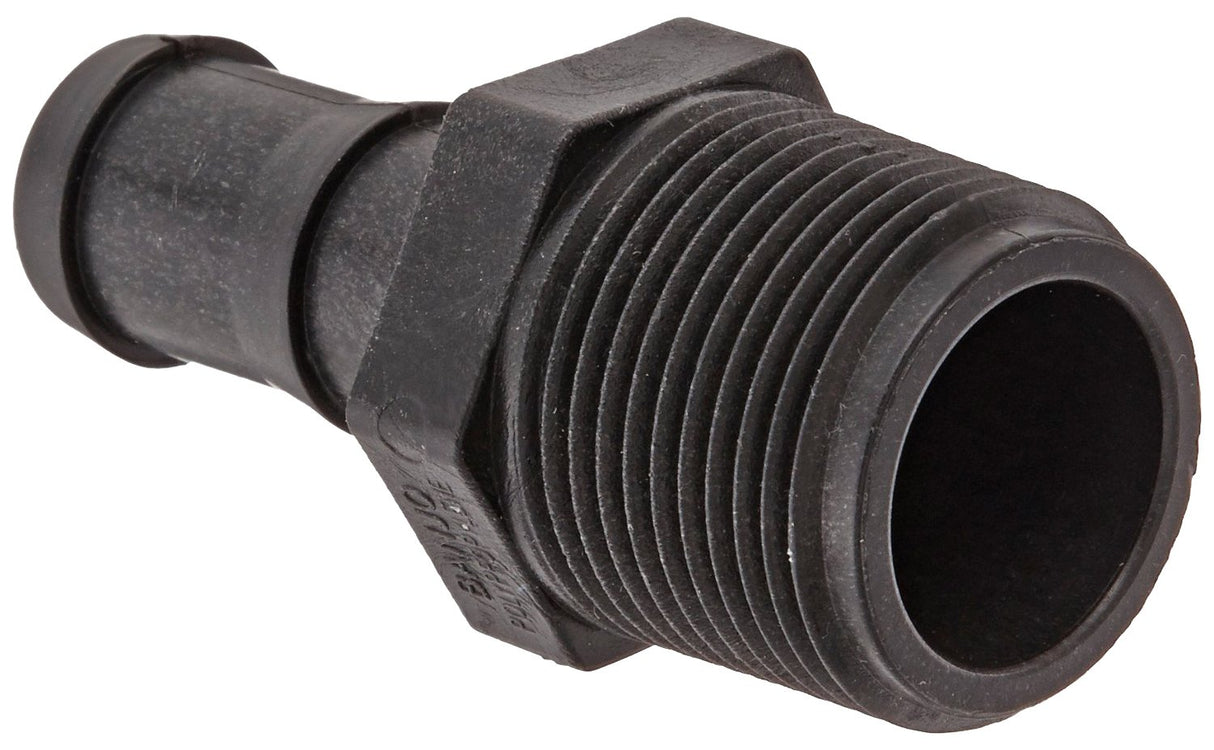 Banjo Poly Hose Fitting Adapter 3/4" Male Thread X 1/2" Hose Barb - HB075-050
