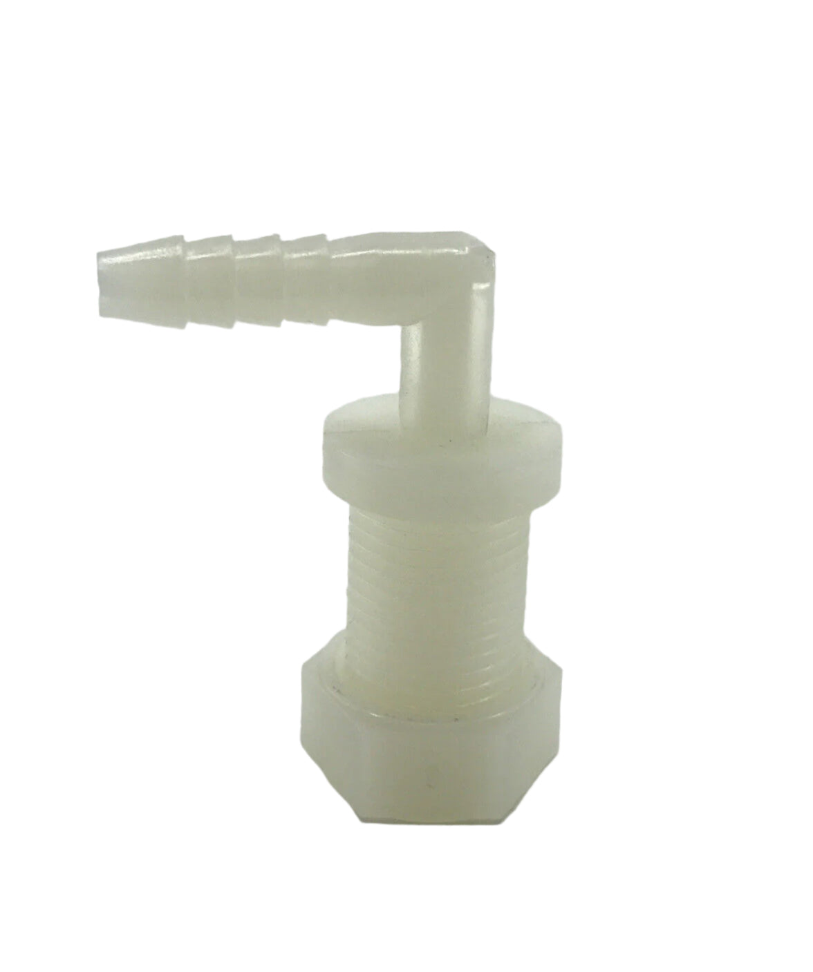 Hypro Plastic Elbow Fitting W/B12 Nut 11/16" UNF X 1/4" Hose Barb - NTL14