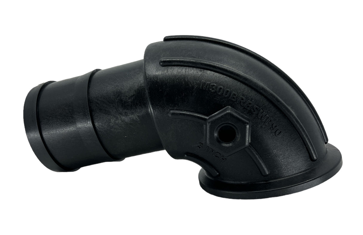 TerreMax Polypropylene 3 in Flange X 3 in Hose Shank Sweep - M300BRBSWP90