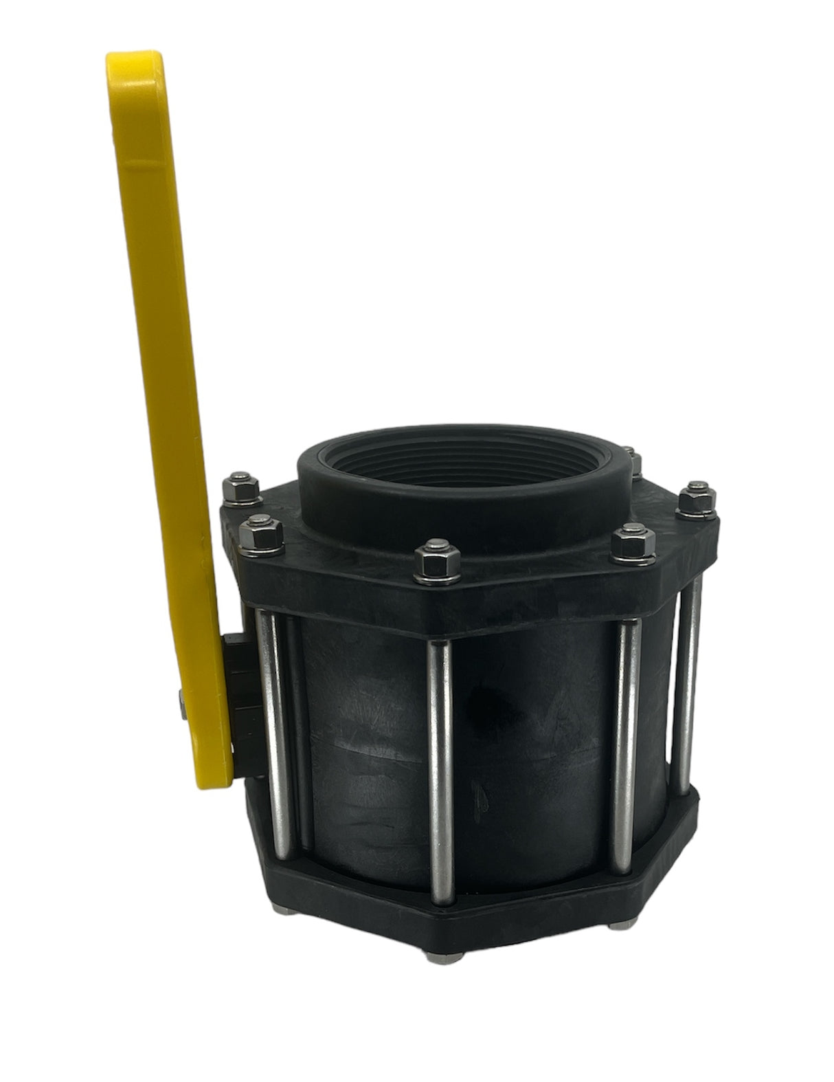 TerreMax Full Port Polypropylene Ball Valve 4" FPT, Max PSI 100 6 Bolt - V400FPY