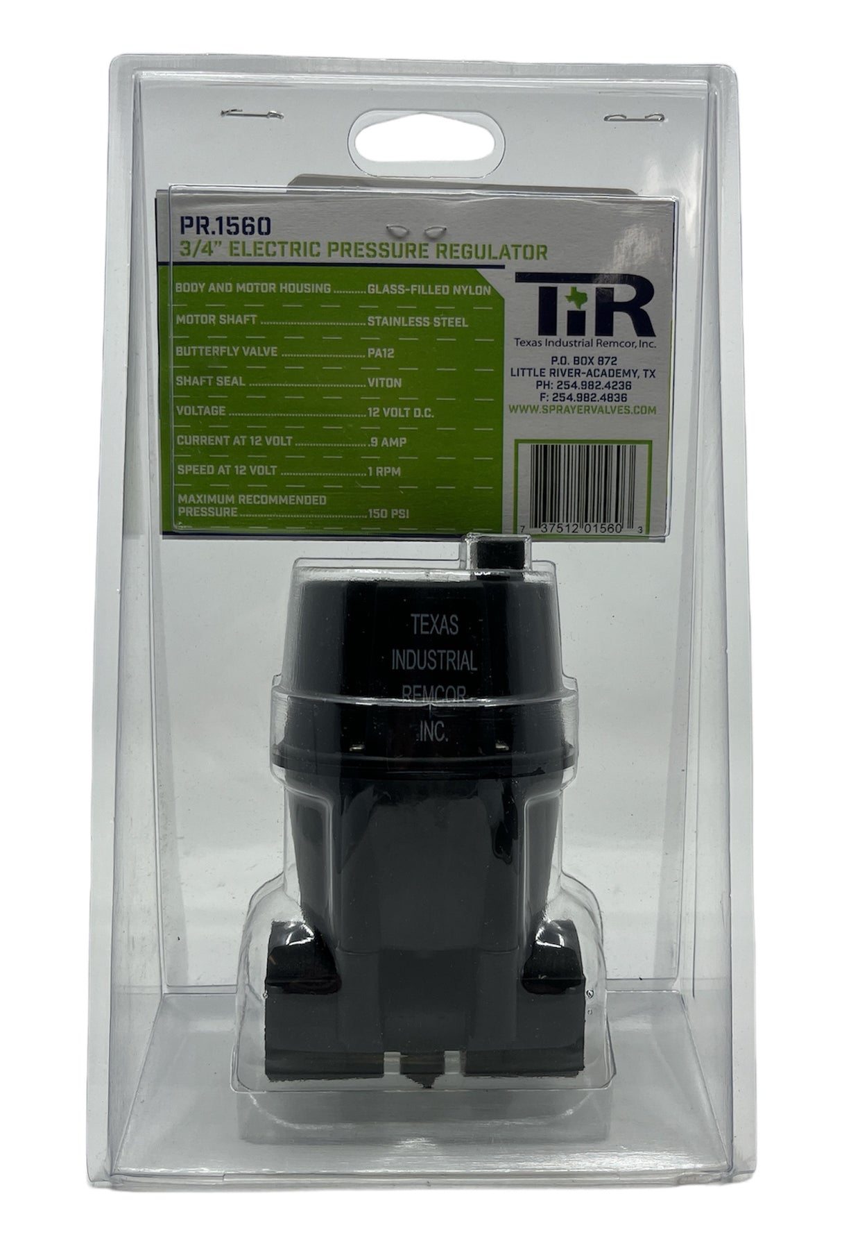 Texas Remcor 3/4 Inch Electric Pressure Regulator, .75" NPT, 0-50 GPM - PR.1560B