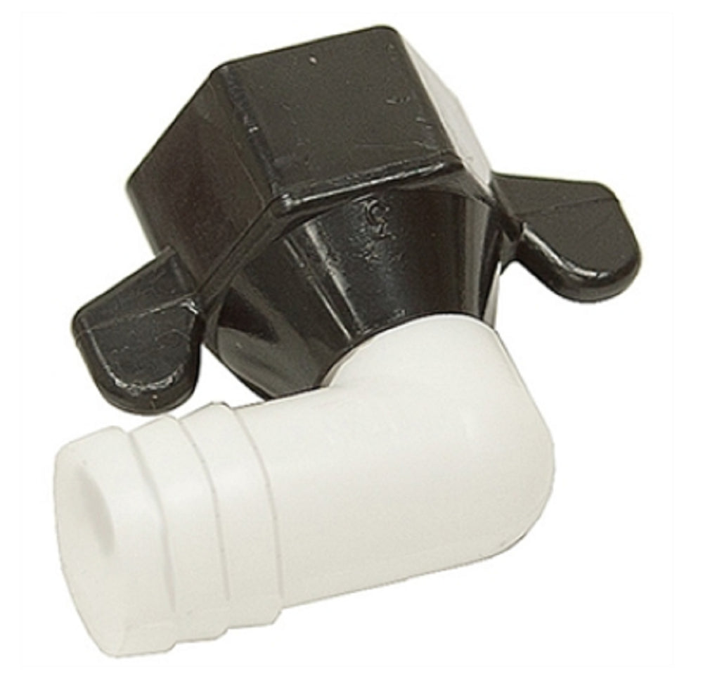Shurflo Swivel Hex Wingnut Elbow Fitting 1⁄2" NPT-Female X 5⁄8" Barb - 234-3936
