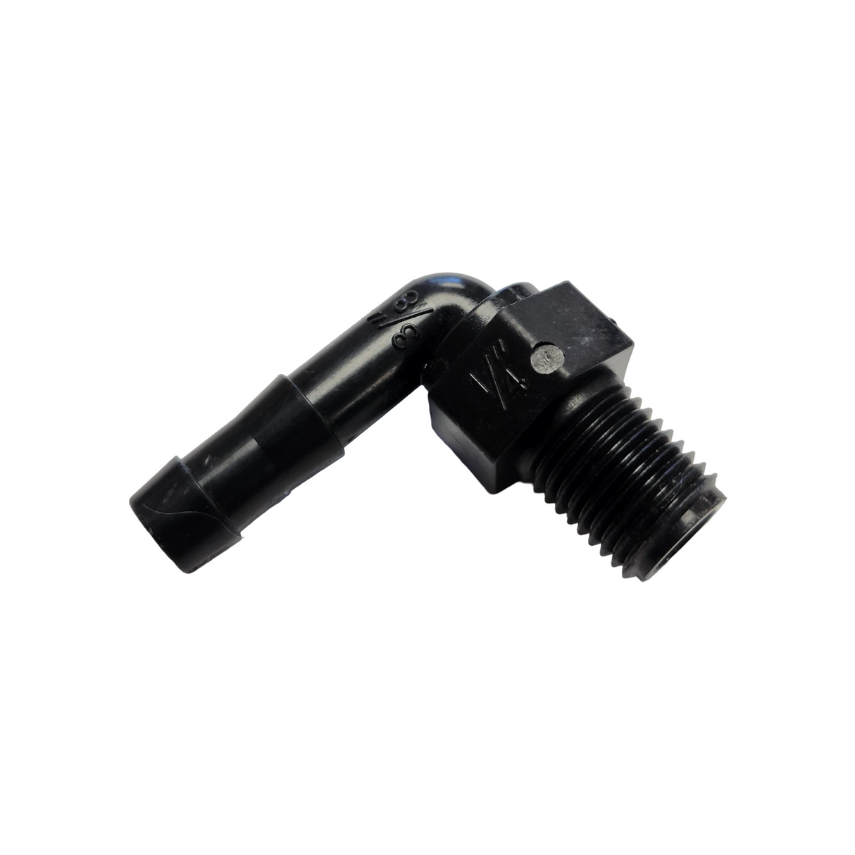 Banjo 90 Degree Hose Barb Fitting 1/4" MNPT X 3/8" Barb - HB025/038-90