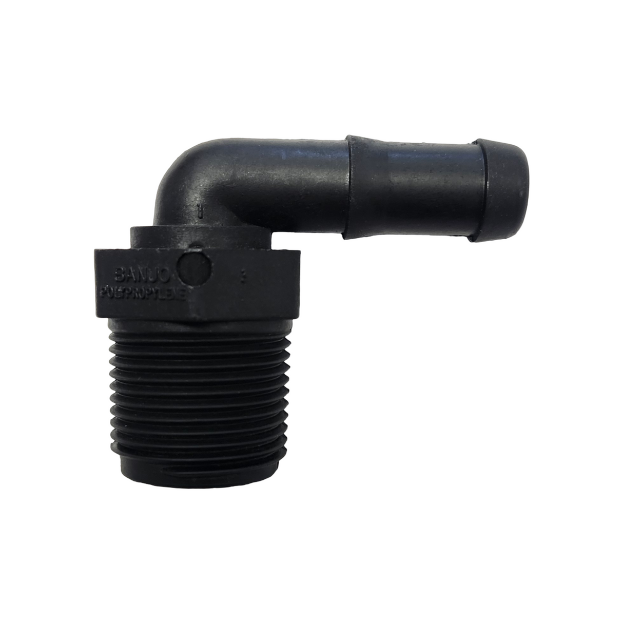 Banjo 90 Degree Hose Barb Fitting 3/4" MNPT X 1/2" Barb - HB075/050-90