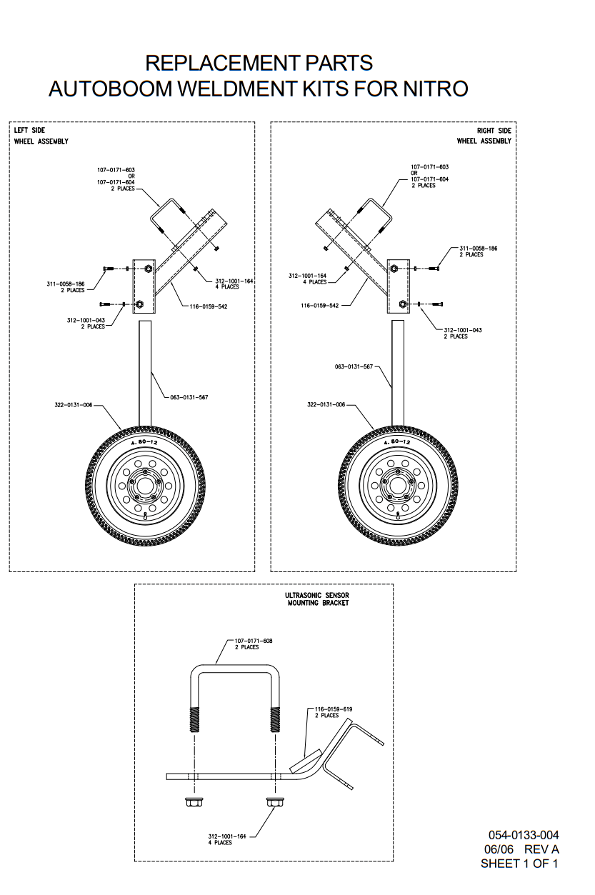 Raven U-Bolt for Auto Boom Wheels 3-1/16" W X 4" L X 3/8" Thread - 107-0171-608
