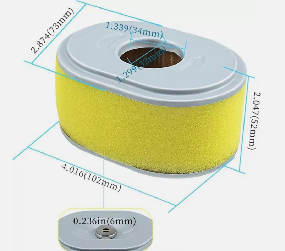 Honda OEM Small Engine Air Filter Element for GX100, GX120, OEM - 17210-ZE0-505