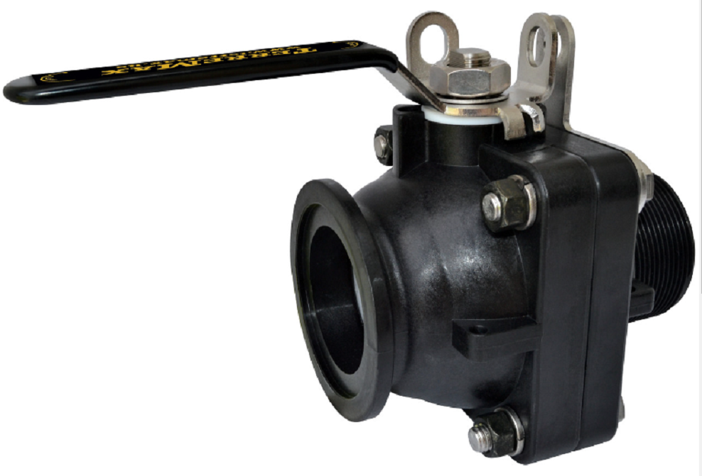 Banjo 2 Inch Full Port Stubby Ball Valve, Male NPT X Flange - MVSMT220HSFP