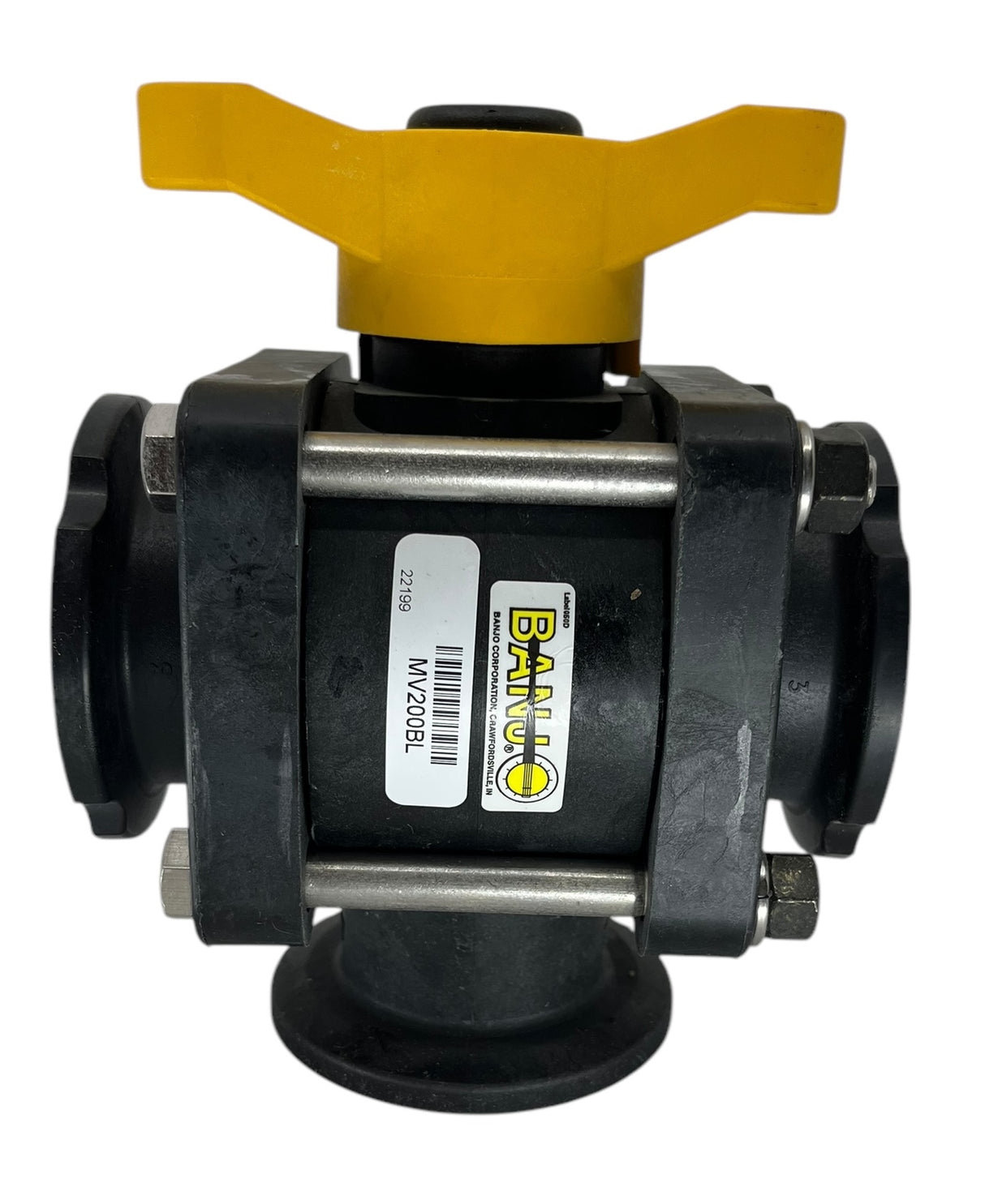 Banjo Flanged Standard Port Bottom Load 3-Way Manifold Ball Valve 2" -MV200BL