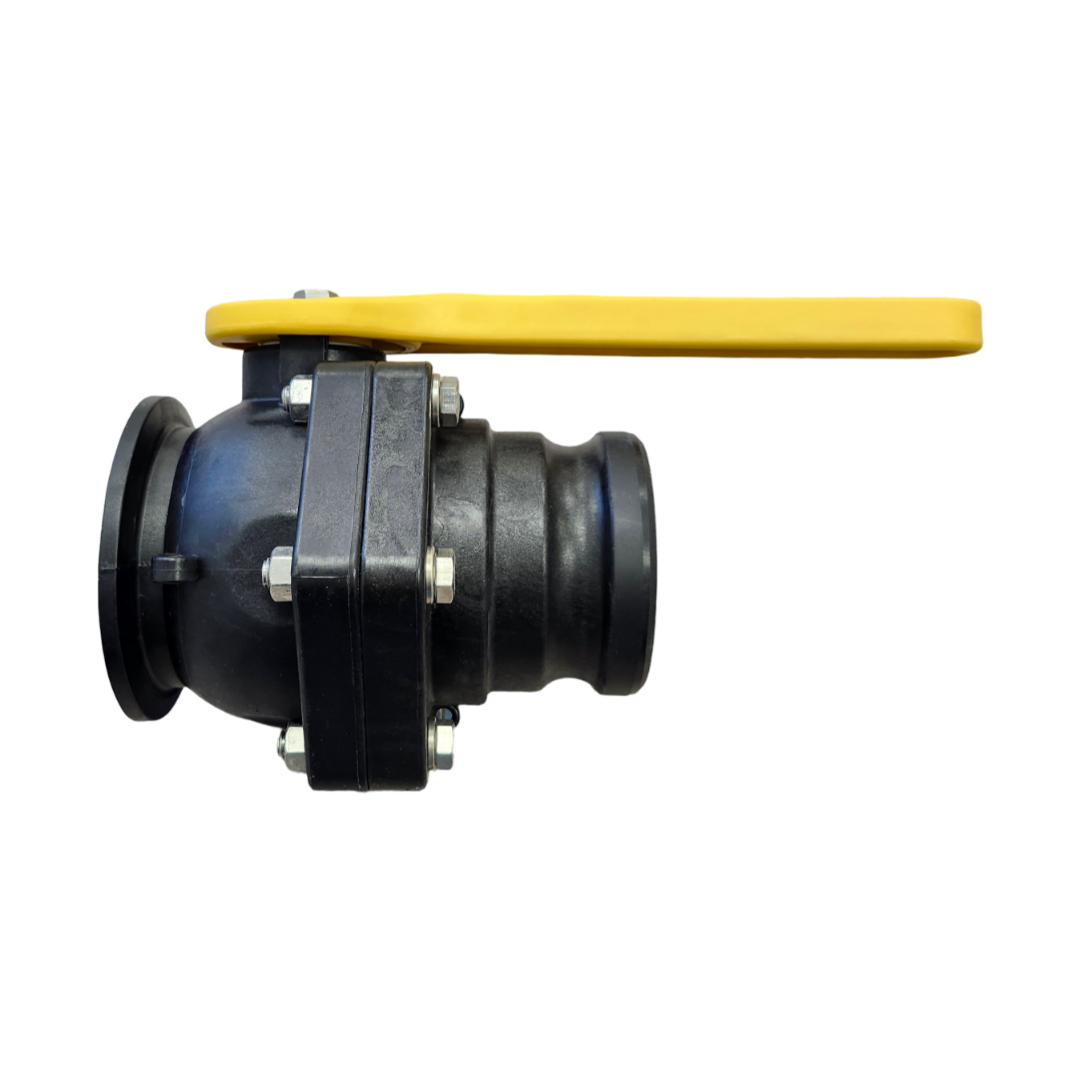 Banjo 3 inch Manifold Stubby Valve w/ Long Handle Flange X Male QDC - MVSF300