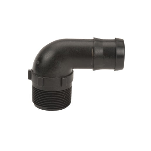 Banjo 90 Degree Poly Hose Fitting 1-1/2" Male Thread X 1-1/2" Barb - HB150-90