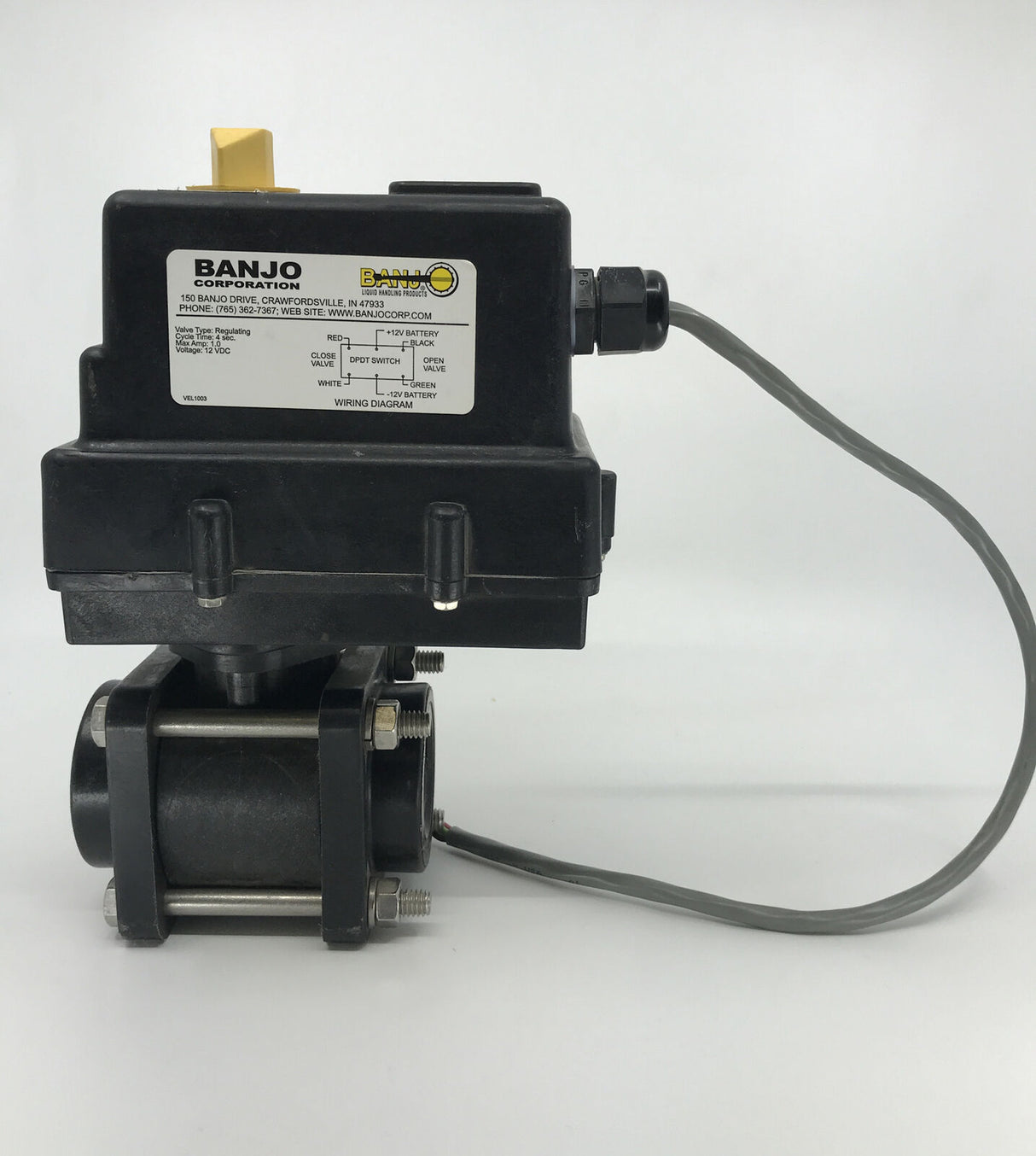 Banjo 1 Inch Full Port Manifold On/Off Electric Valve, 12 Volt 2-Way - EVR100FP