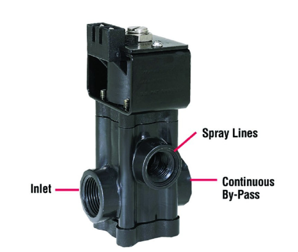 TeeJet Solenoid DirectoValve, 12V, EDPM, 10 GPM, 100 PSI, 3/4" X 1/2" - AA144A-1