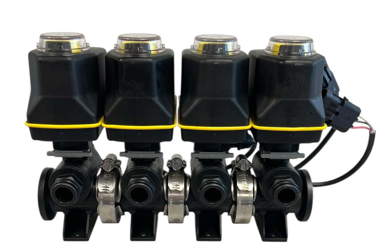 KZ Valve TX2 Full Port Poly 4 Bank Valve Manifold 1/2", 150 PSI - 24CA7-10DK0-131