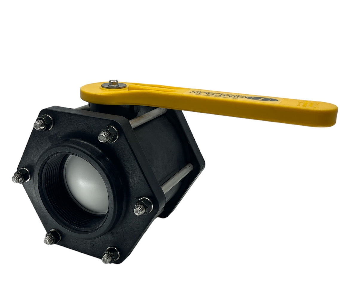 TerreMax Full Port Polypropylene Ball Valve 6 Bolt 3", Max PSI 100 - V300FPY