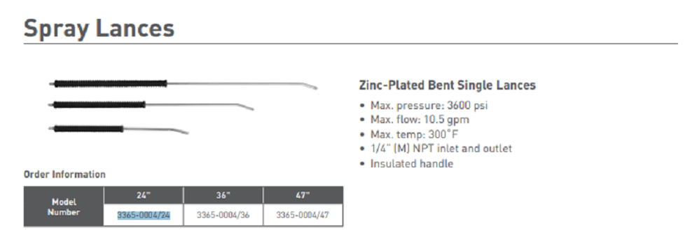 Hypro Lance Single Bent with Insulated Handle, 1/4" Male NPT - 3365-0004/36