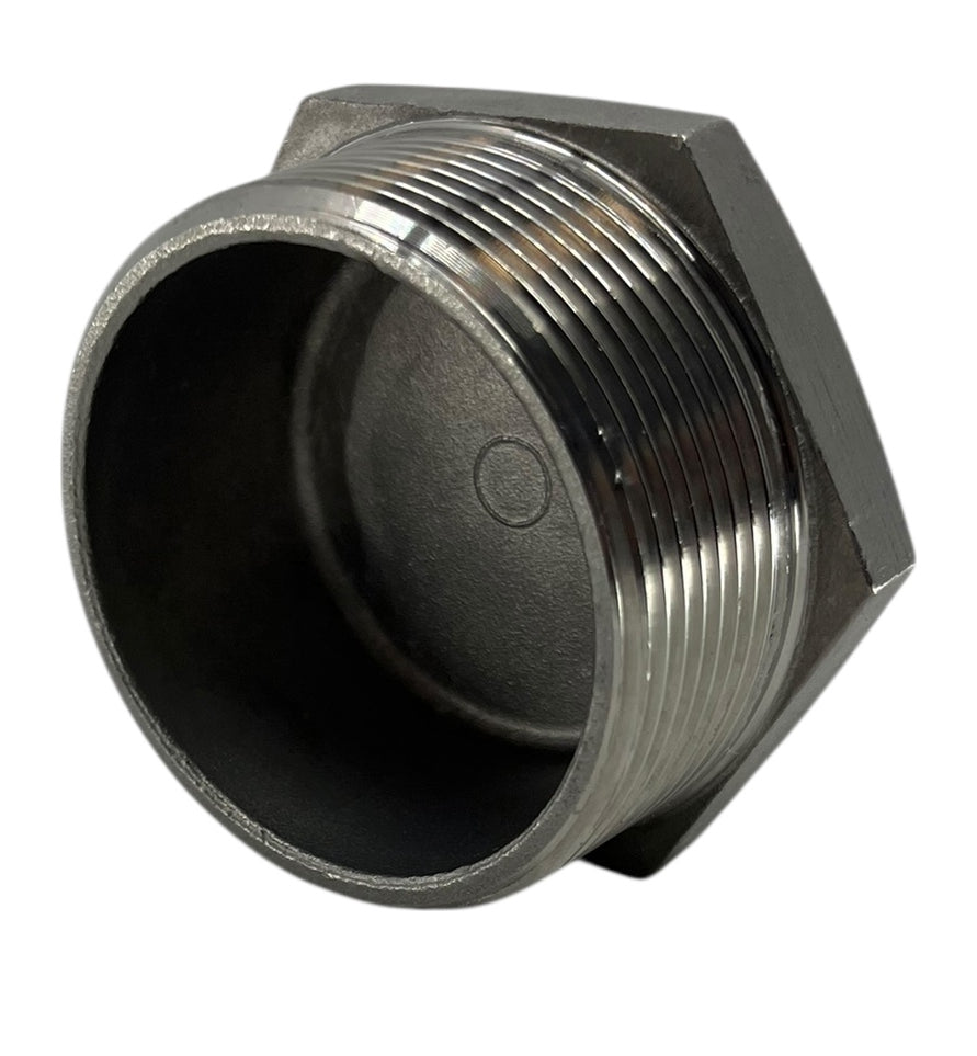 Hypro Stainless Steel Hex Plug Fitting 2" MNPT - 7F200