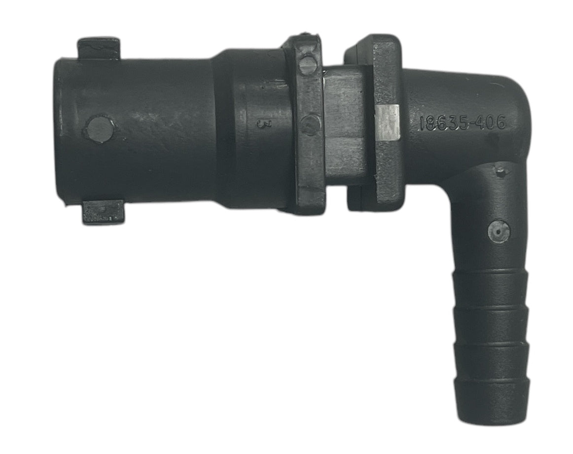 TeeJet Single Hose Shank Elbow Nozzle Body QuickJet, 3/8" HB - 18635-111-406-NYB