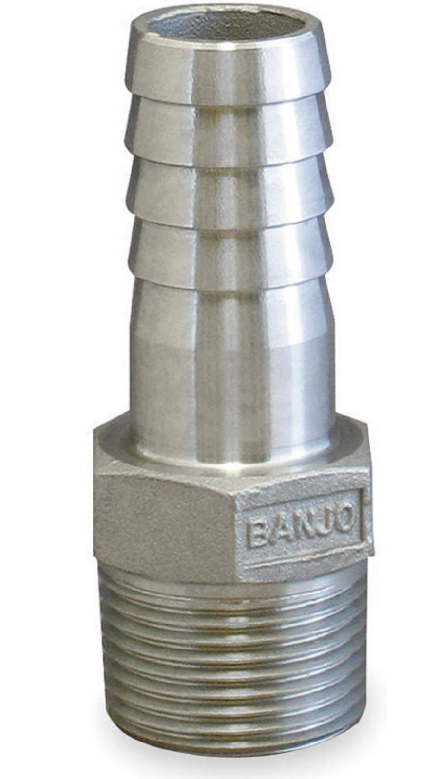 Banjo Stainless Steel Hose Barb 3/8" Male NPT X 3/8" Barb - HB038SS