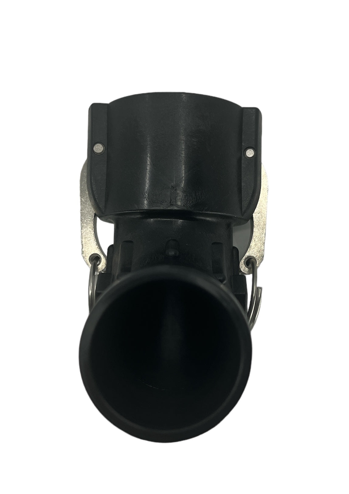 TerreMax Poly Camlock 2 inch Female Coupler x 2 inch Hose Barb Sweep - 200CSWP90