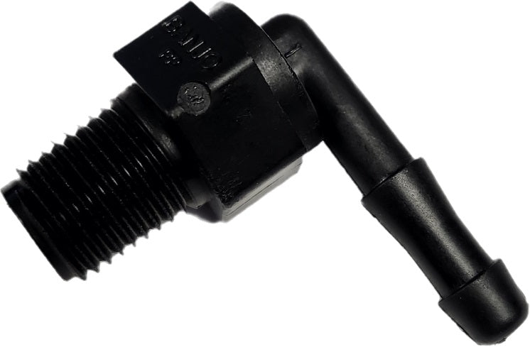 Banjo 90 Degree Hose Fitting 1/4" Male Thread X 1/4" Hose Barb - HB025-90