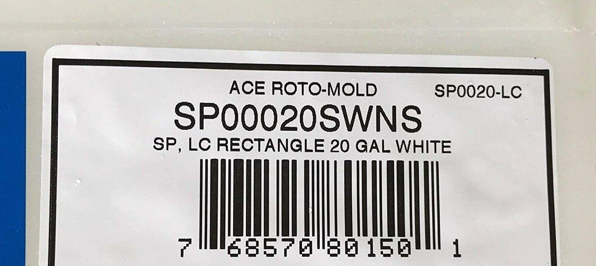 Ace Roto-Mold 20 Gallon Sumped Rectangular Applicator Tank 28x14x12 - SP0020-LC