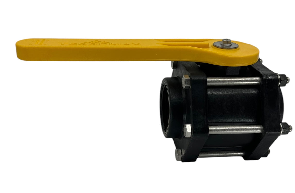 TerreMax Full Port 2 Inch Polypropylene Ball Valve 6 Bolt Max PSI 100 - V200FPY