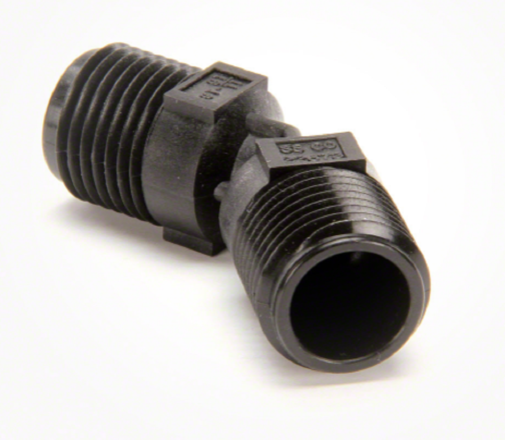 TeeJet Poly Nozzle Adaptor 45°, 11/16-16" Male Connections - CP22673-PP