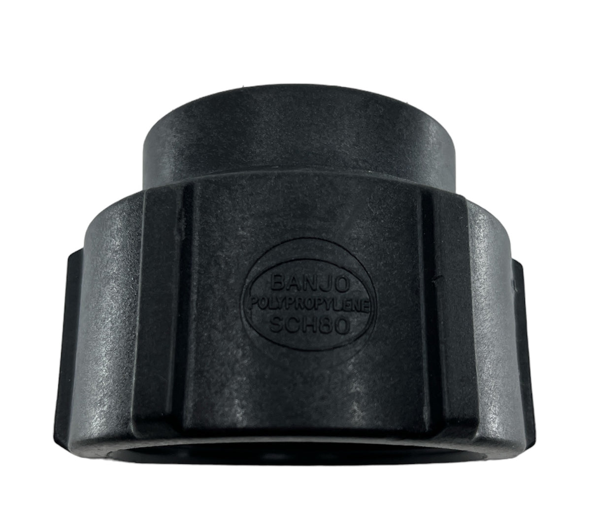 Banjo Black Poly Pipe Reducer Coupling 2" FPT X 1-1/4" FPT - RC200-125