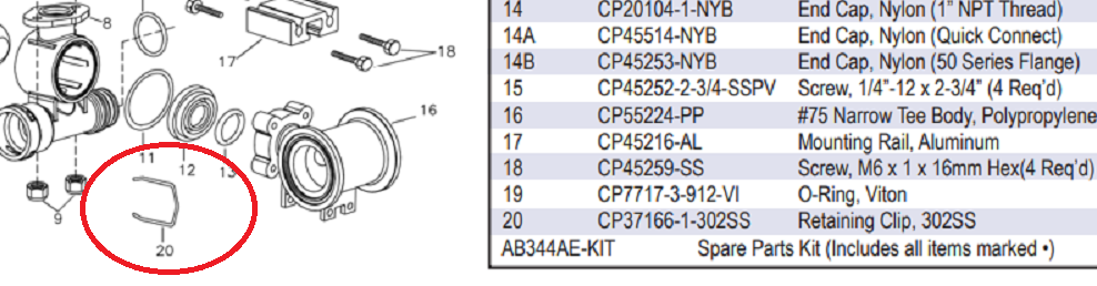 TeeJet Stainless Steel Quick Connect Retaining Clip, 302SS - CP37166-1-302SS