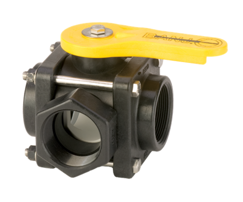 Banjo 3 Way Side Load Manifold Valve 2" FNPT X 2" FNPT X 2" FNPT - V200SL