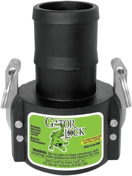 Green Leaf Gatorlock 2 Inch Female Coupler x 2 Inch Hose Barb - GLP200C