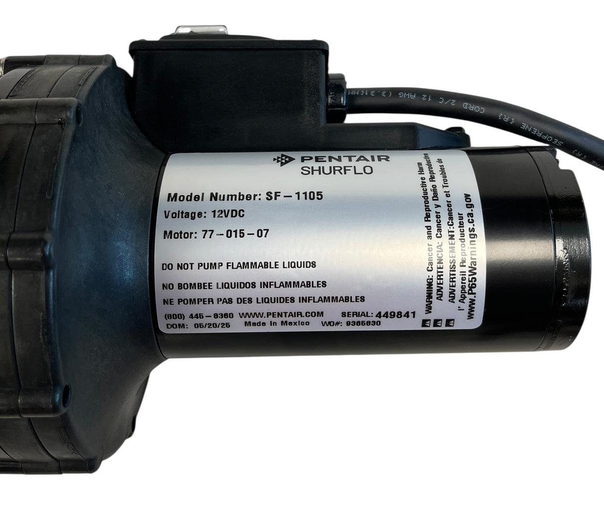 Shurflo Mini Bulk Chemical Transfer Pump 12 V, Viton, 2" MNPT X 1" FMPT - SF-1105