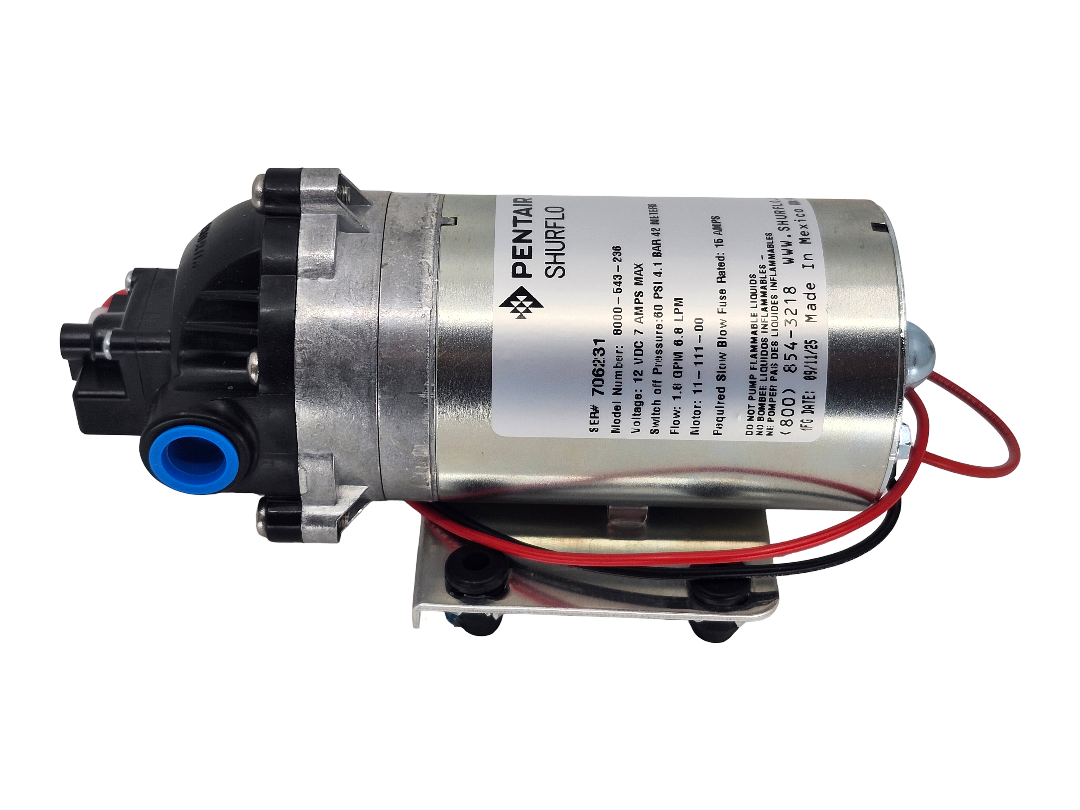 Pompe à Diaphragme SHURFLO 1.8 GPM, 12 V - Kit électrique Inclus - Neuf En Boîte