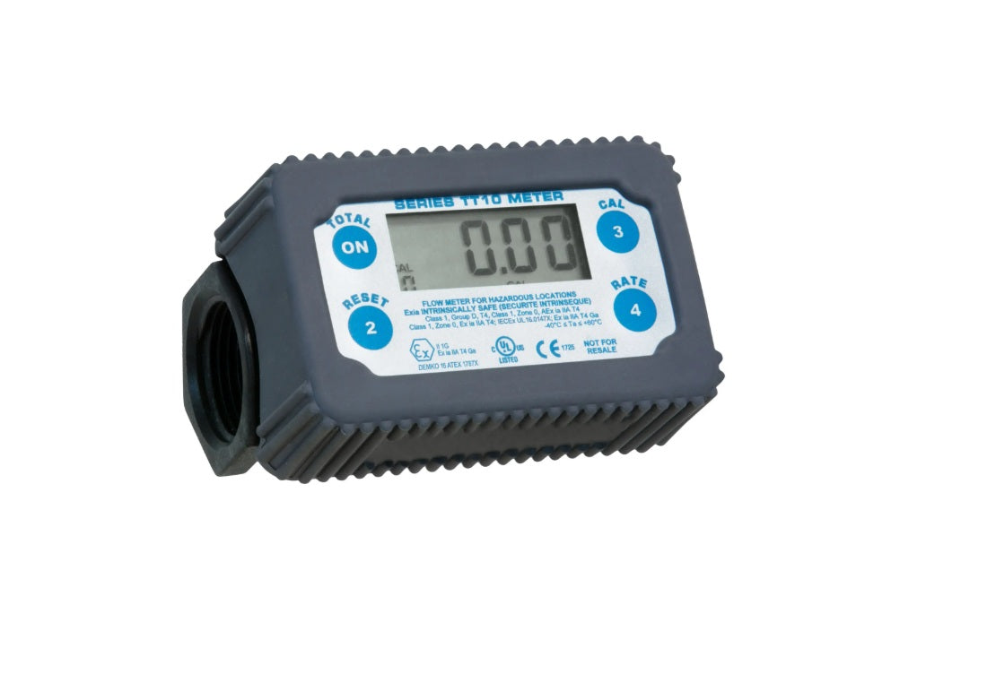 Sotera Digital In Line 4 Digit Turbine Chemical Transfer Meter 1 Inch FPT 2-35 GPM - TT10PN