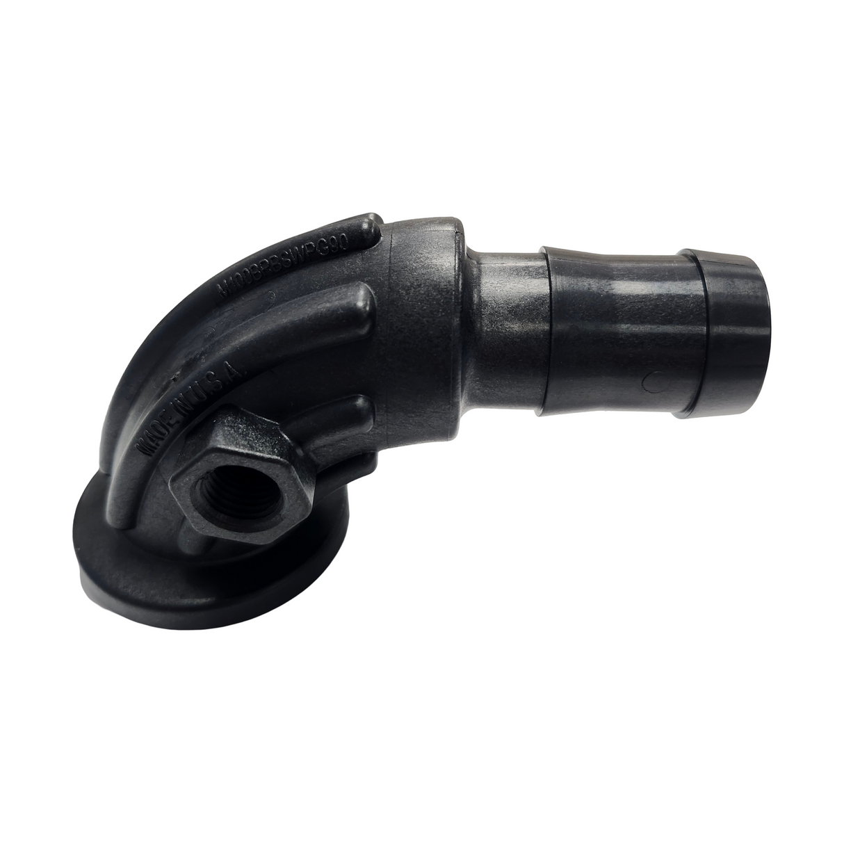 Banjo 90 Deg Manifold Sweep w/ Gauge Port 1" FP Flange X 1" Barb - M100BRBSWPG90