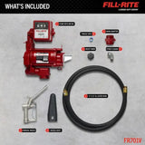Fill Rite 20 GPM 115 Volt Cast Iron Fuel Transfer Pump with Meter, Hose, And 3/4" Nozzle, 1/3 HP - FR701V
