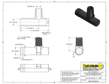 Banjo 90 Degree Hose Barb Reducer Elbow 1½" Hose Barb X 1" MPT - HBEL150/100-90