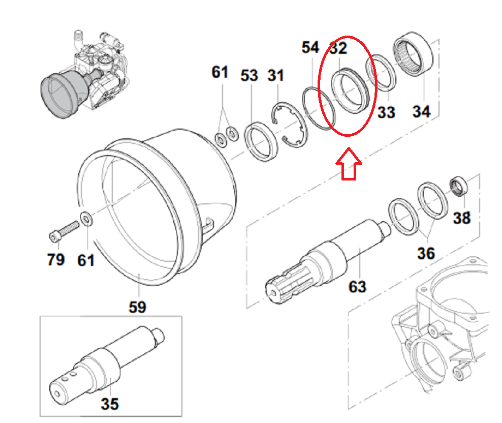 Hypro Gasket Retainer/Seal Ring for Diaphragm Pumps - 9910-550470