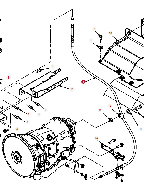 Agco Shift Cable For 4XXX Spra Coupe and Challenger Allison Automatic - WR129419