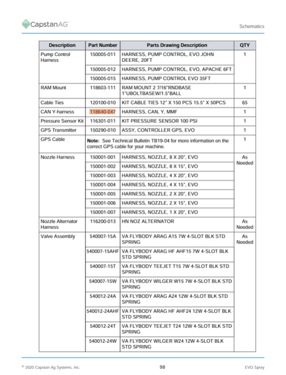 Capstan AG EVO CAN Y Adapter Harness For GPS Puck CAN, Y, MMF - 118640-047