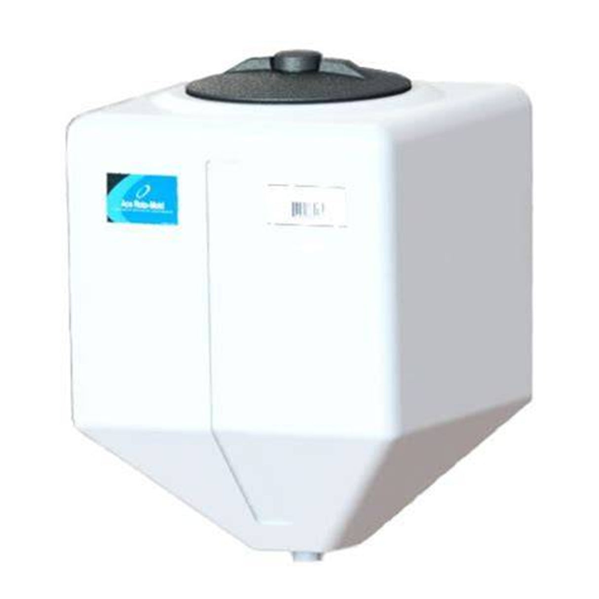 Ace Roto-Mold Sloped Bottom 15 Gallon Square Rinse White Tank 8" Lid - SP0015-SQ8