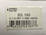 Hypro 2-1/2" Dry Pressure Gauge, 1/4" Brass Stem, 160 PSI - SG160