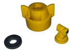 TeeJet Turbo TwinJet Yellow Polymer Nozzle Assembly with Cap - TTJ60-11002VP-CE