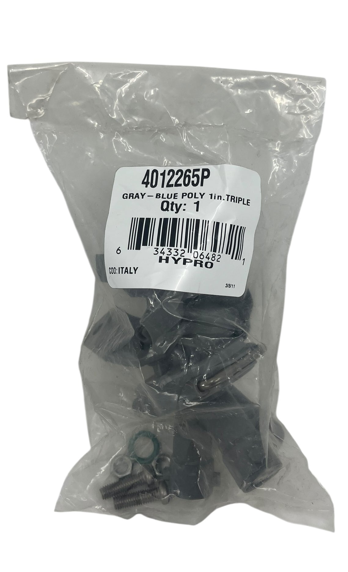 Hypro Poly Wet Boom Hinged Clamp Triple Nozzle Body 1" Blue Check - 4012265P